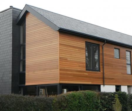 Finished property showing UV oiled cedar wood finish to property